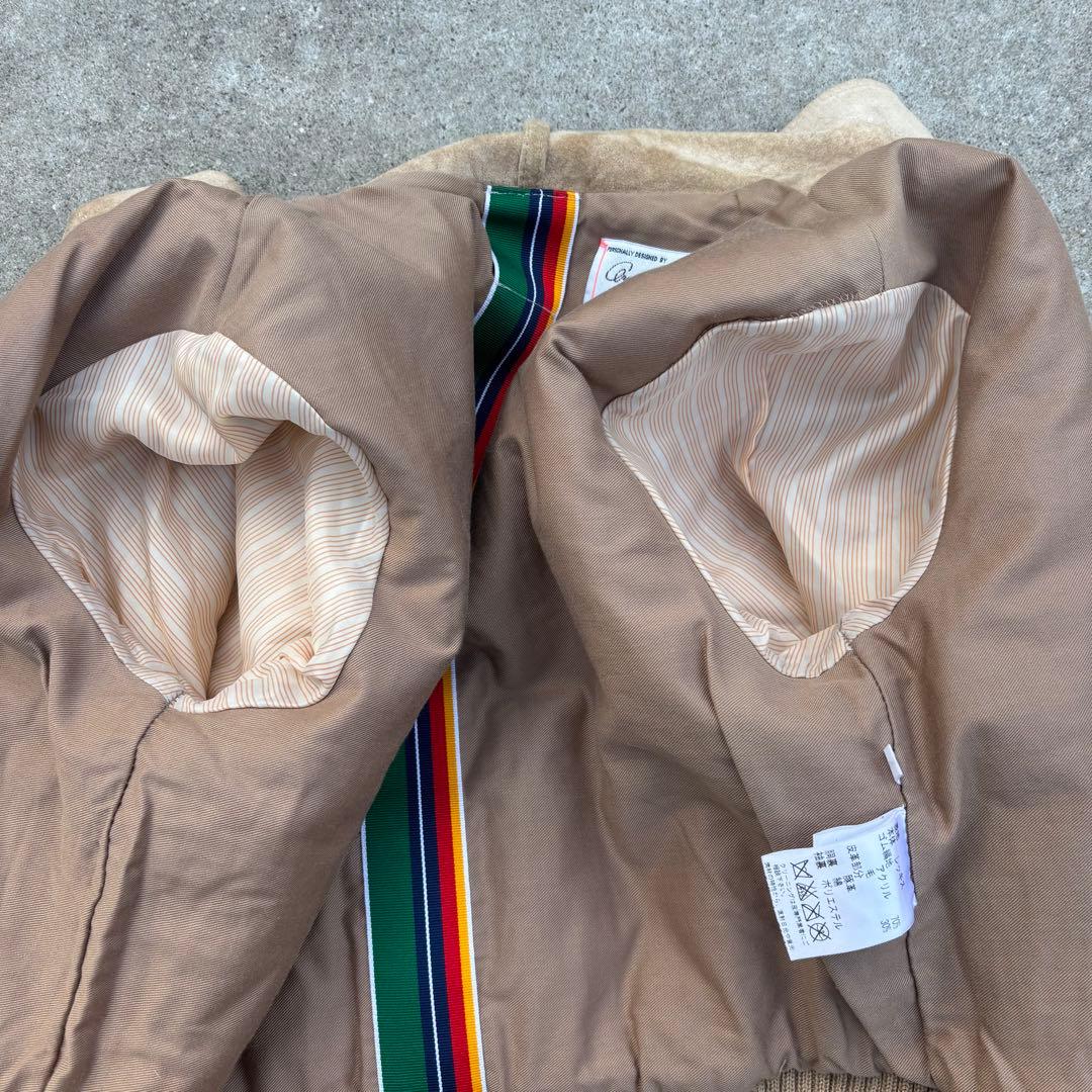 レッキスラビットファー 短丈ブルゾン レザー 金ボタン Y2K