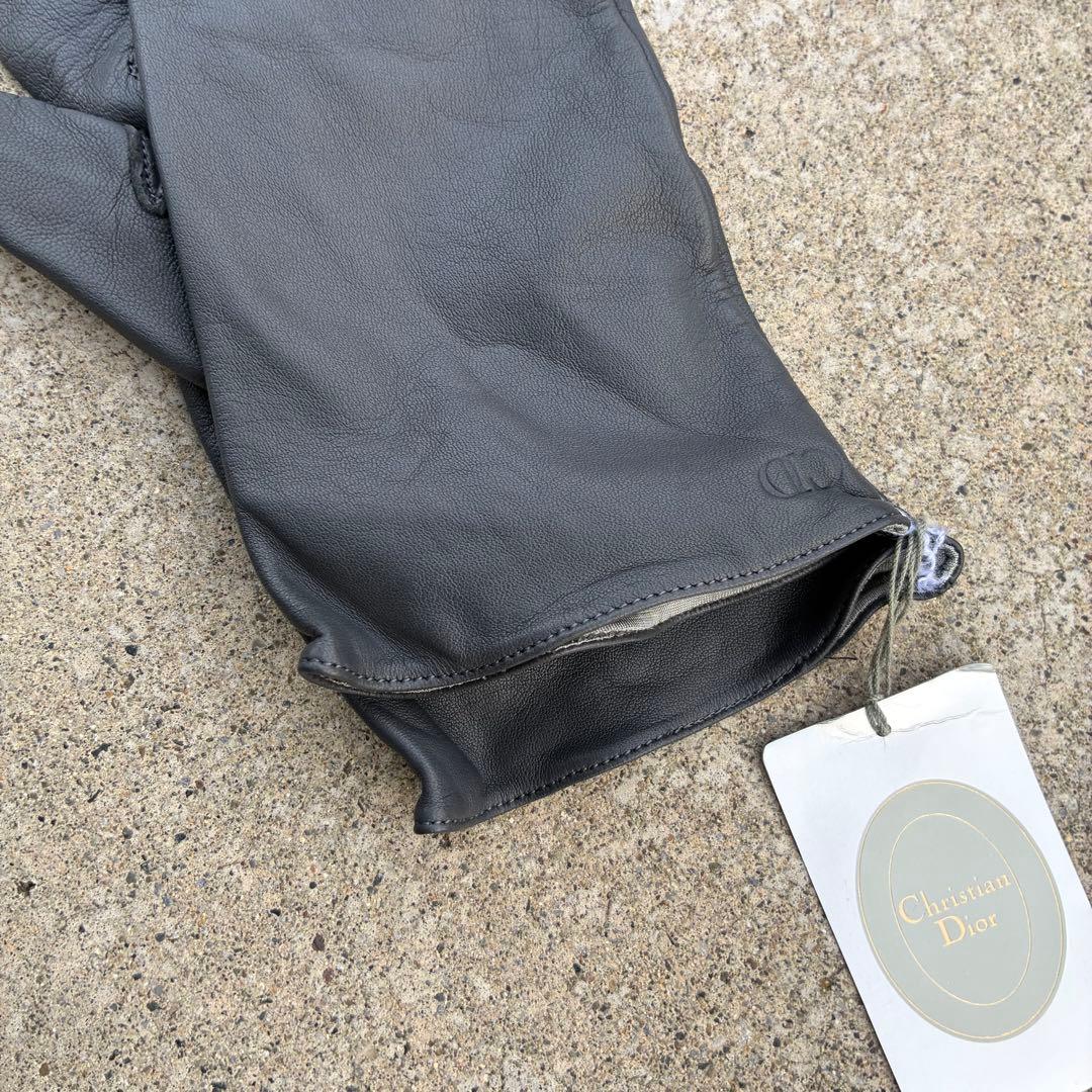 80s 未使用 ChristianDior gray leather globe