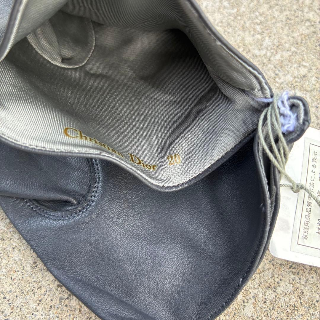 80s 未使用 ChristianDior gray leather globe