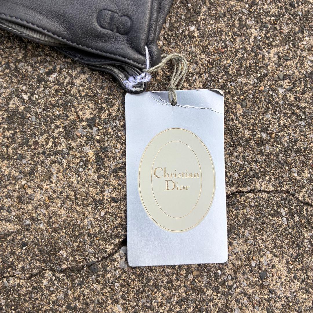 80s 未使用 ChristianDior gray leather globe