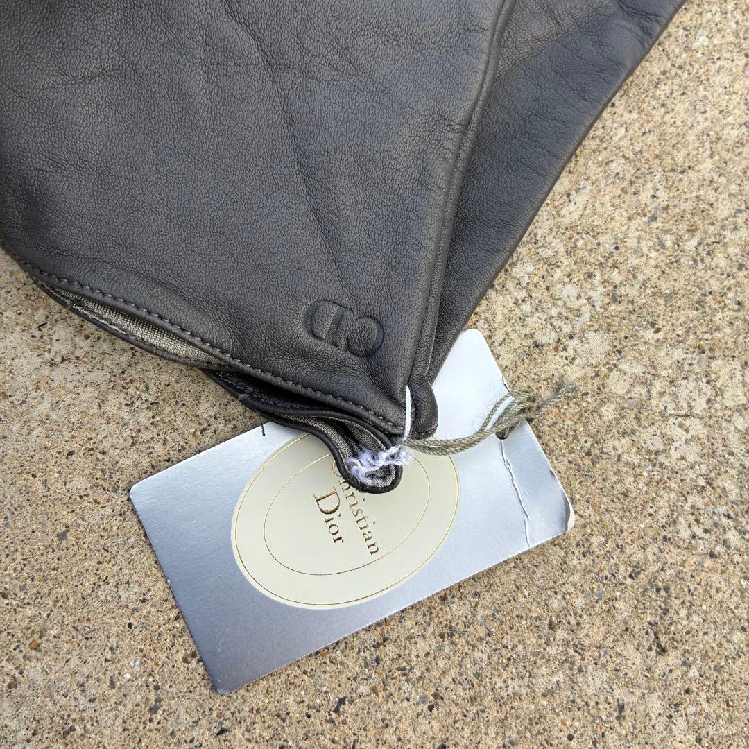 80s 未使用 ChristianDior gray leather globe