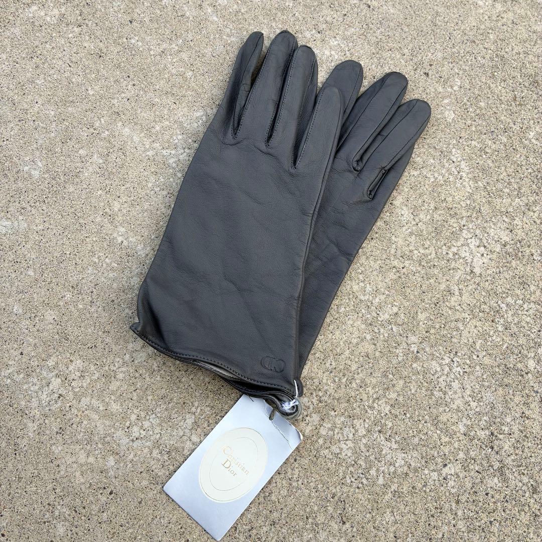 80s 未使用 ChristianDior gray leather globe