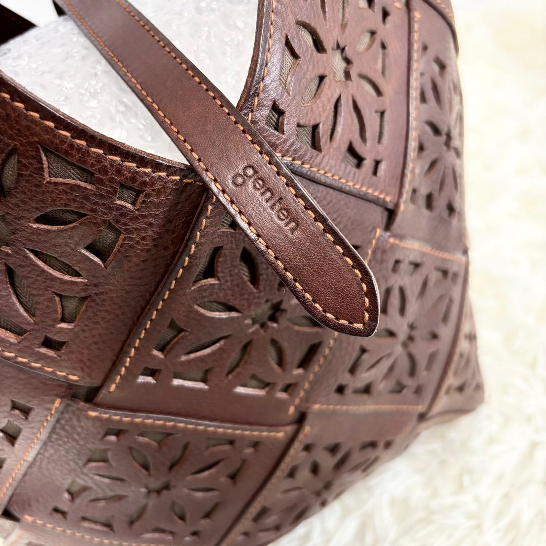 未使用級✨ゲンテン サスティナブルカットワーク 大 トートバッグ A4サイズ対応