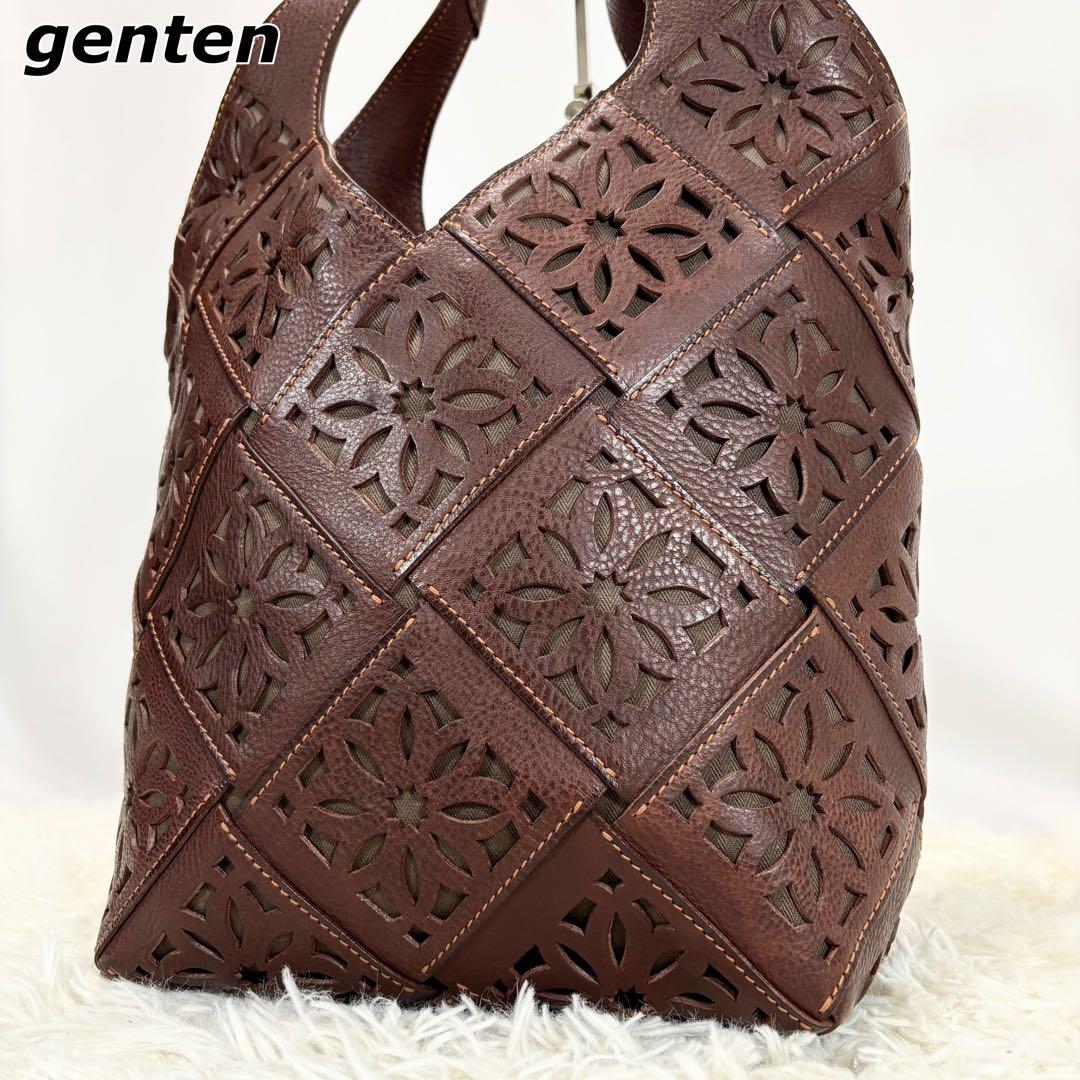 未使用級✨ゲンテン サスティナブルカットワーク 大 トートバッグ A4サイズ対応