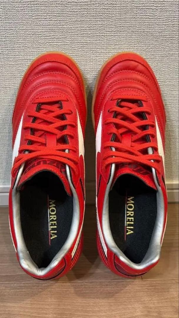 ミズノ モレリア2 IN 24.5cm レッド フットサルシューズ 美品