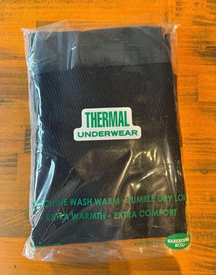 WAREHOUSE サーマル長袖シャツ L ブラック　新品 未開封