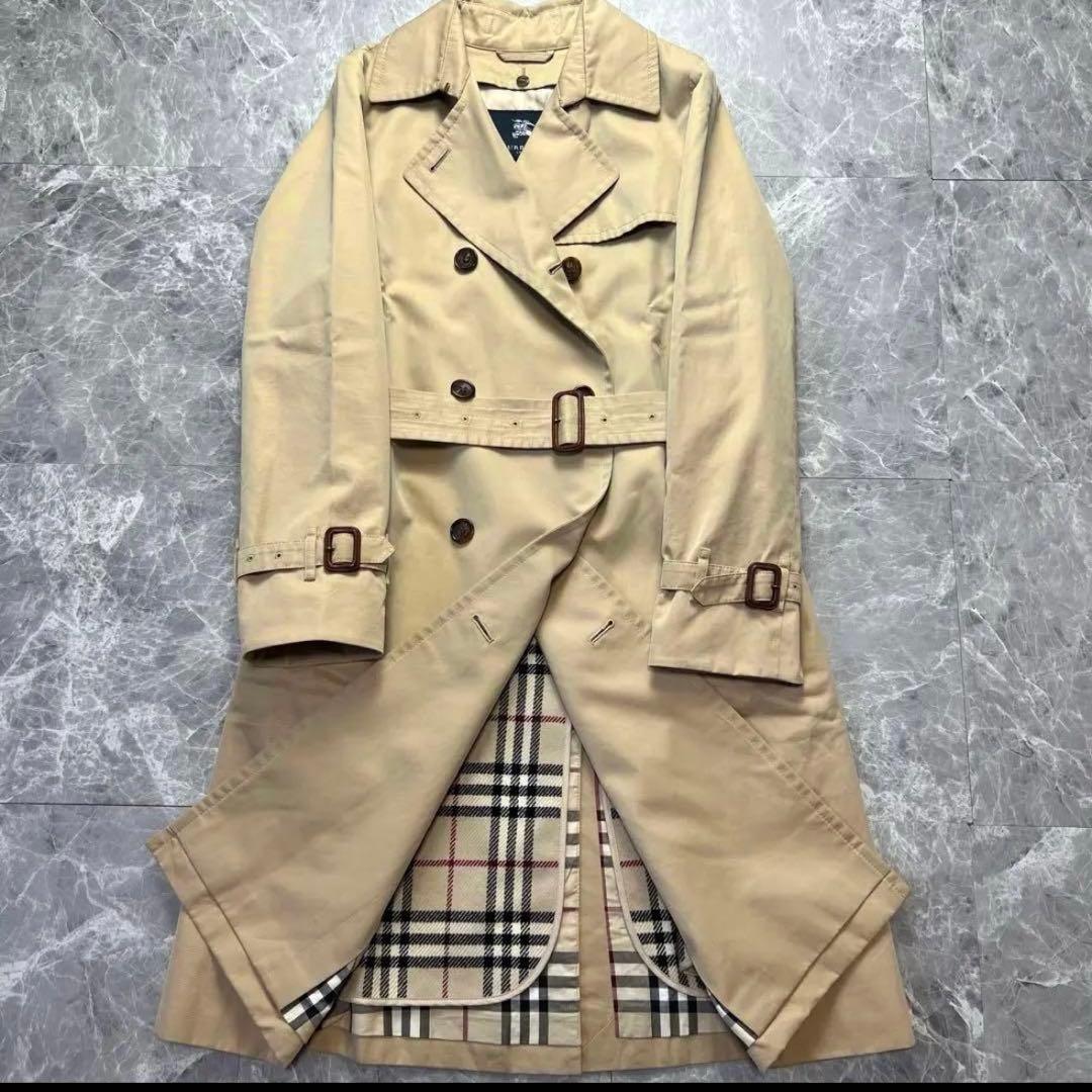 希少　バーバリーロンドン　トレンチコート　カシミヤ　ベルト　ライナー　カーキ