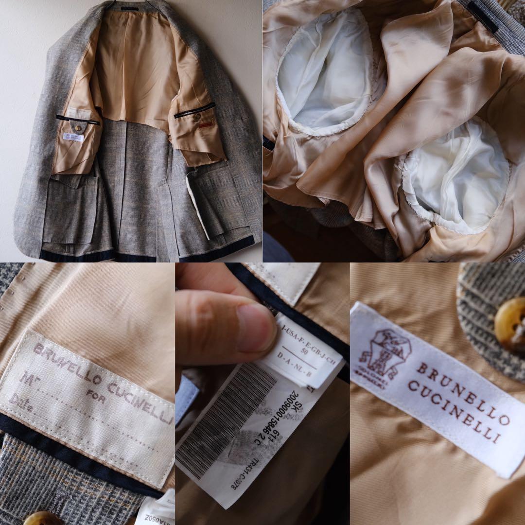 BRUNELLO CUCINELLIブルネロクチネリグレンチェックジャケット50