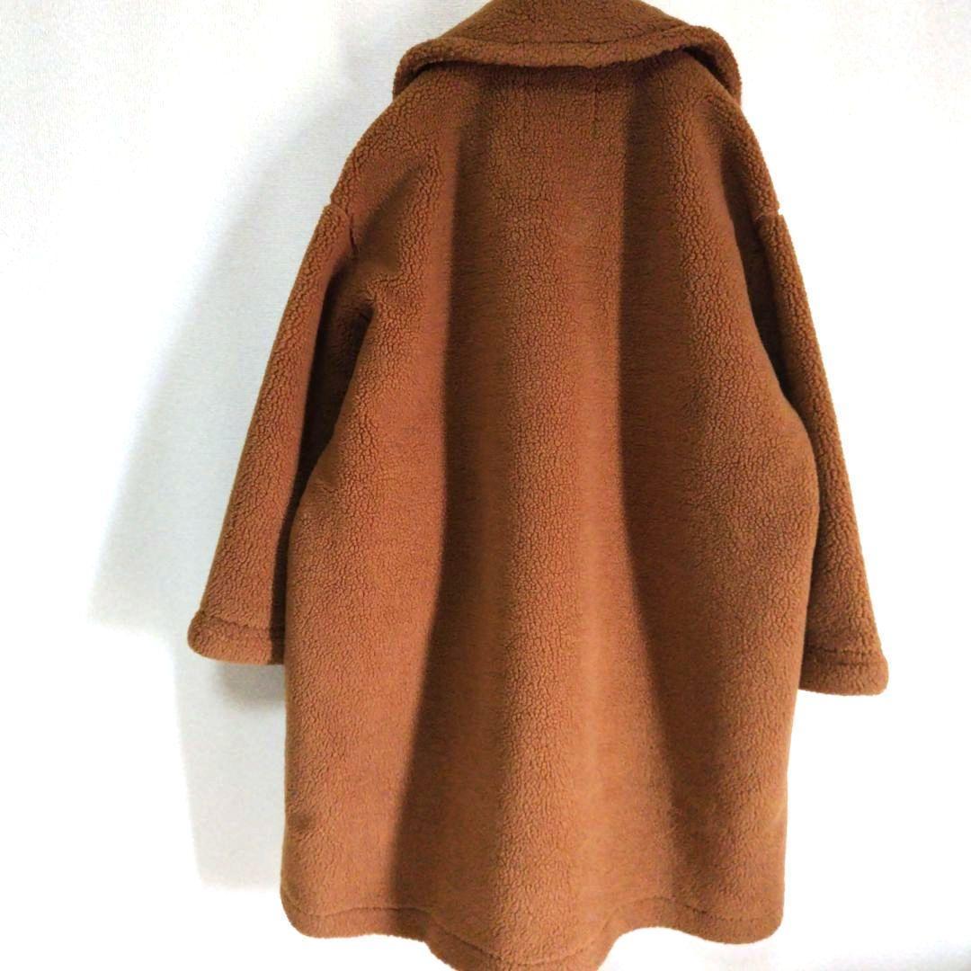 フェリシモ　サニークラウズ　ムートンボアのダブルコート　テディベア　女優襟