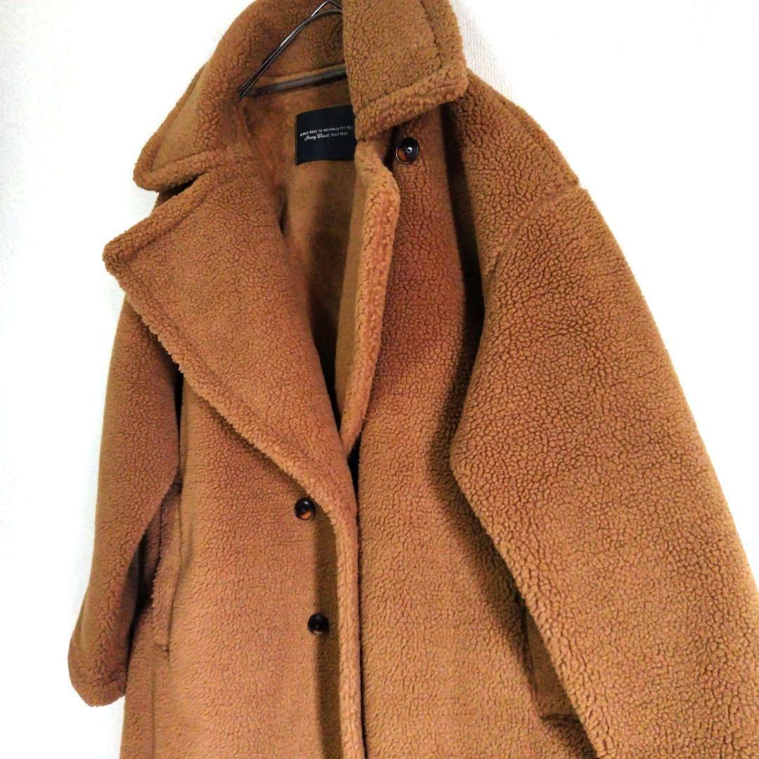 フェリシモ　サニークラウズ　ムートンボアのダブルコート　テディベア　女優襟