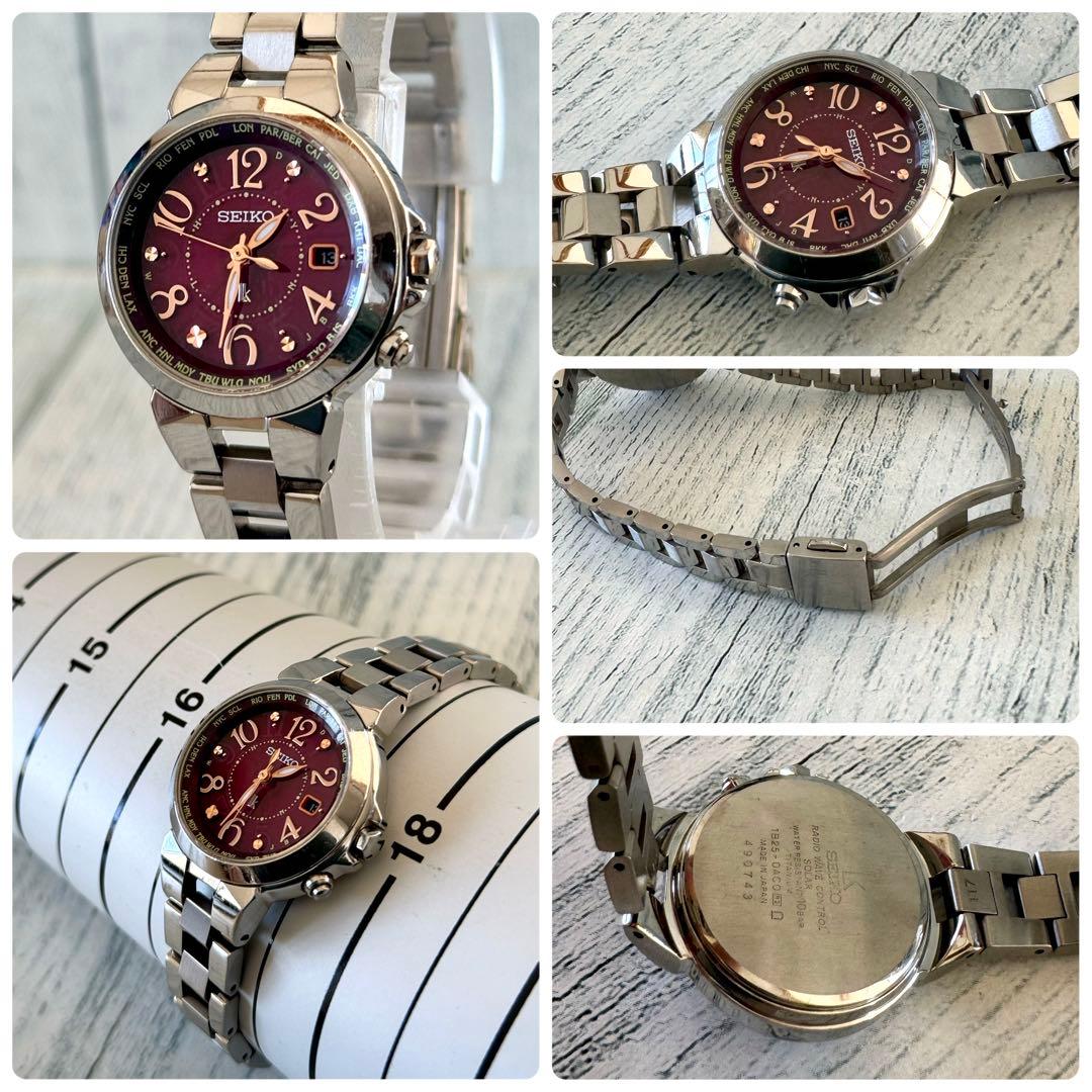 【希少】SEIKO ルキア 腕時計 1B25-0AC0 電波 チタン ボルドー