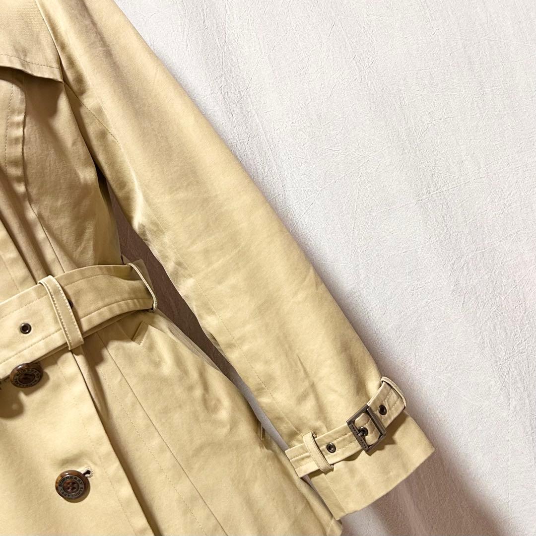 美品 バーバリーブルーレーベル ダブルブレスト トレンチコート スプリングコート