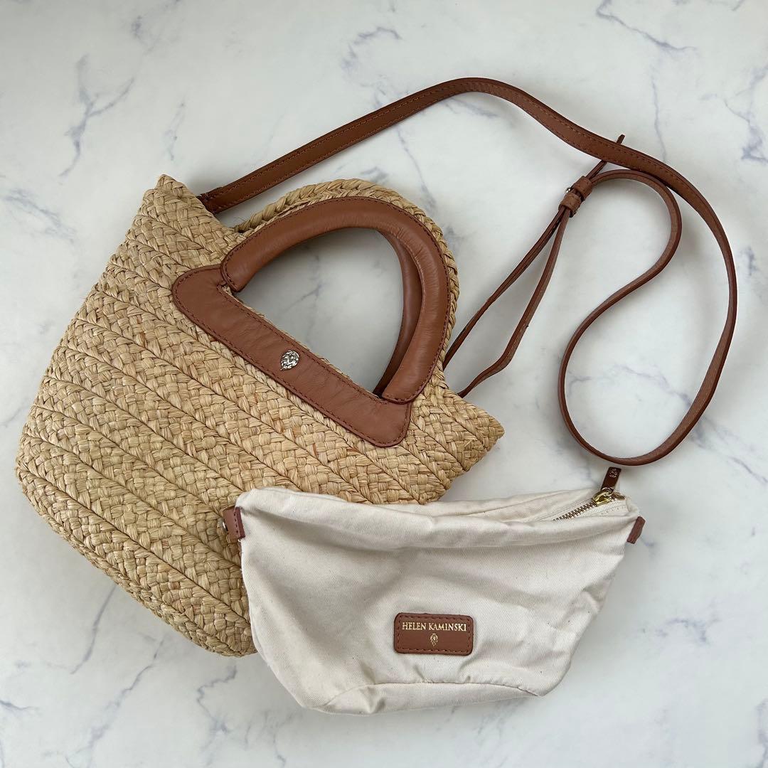 極美品✨ヘレンカミンスキー 2way ラフィア バッグ ショルダー