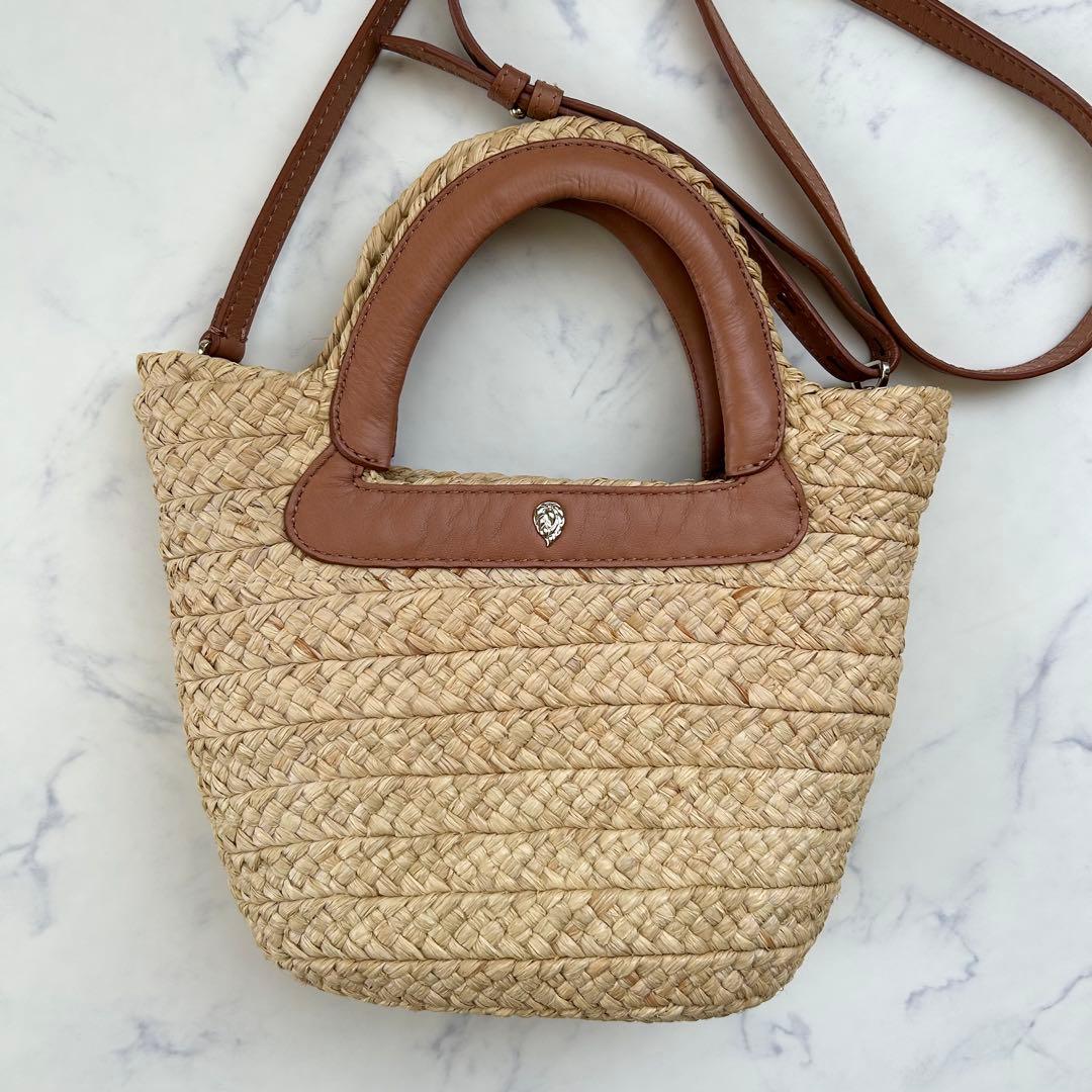 極美品✨ヘレンカミンスキー 2way ラフィア バッグ ショルダー