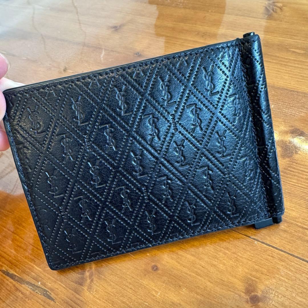 サンローラン マネークリップ＆カードケース セット｜YSLロゴ・ブラックレザー