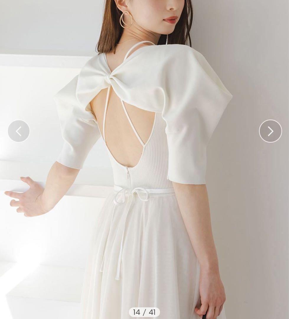 SNIDEL Chacott ニット × チュールコンビワンピース スナイデル