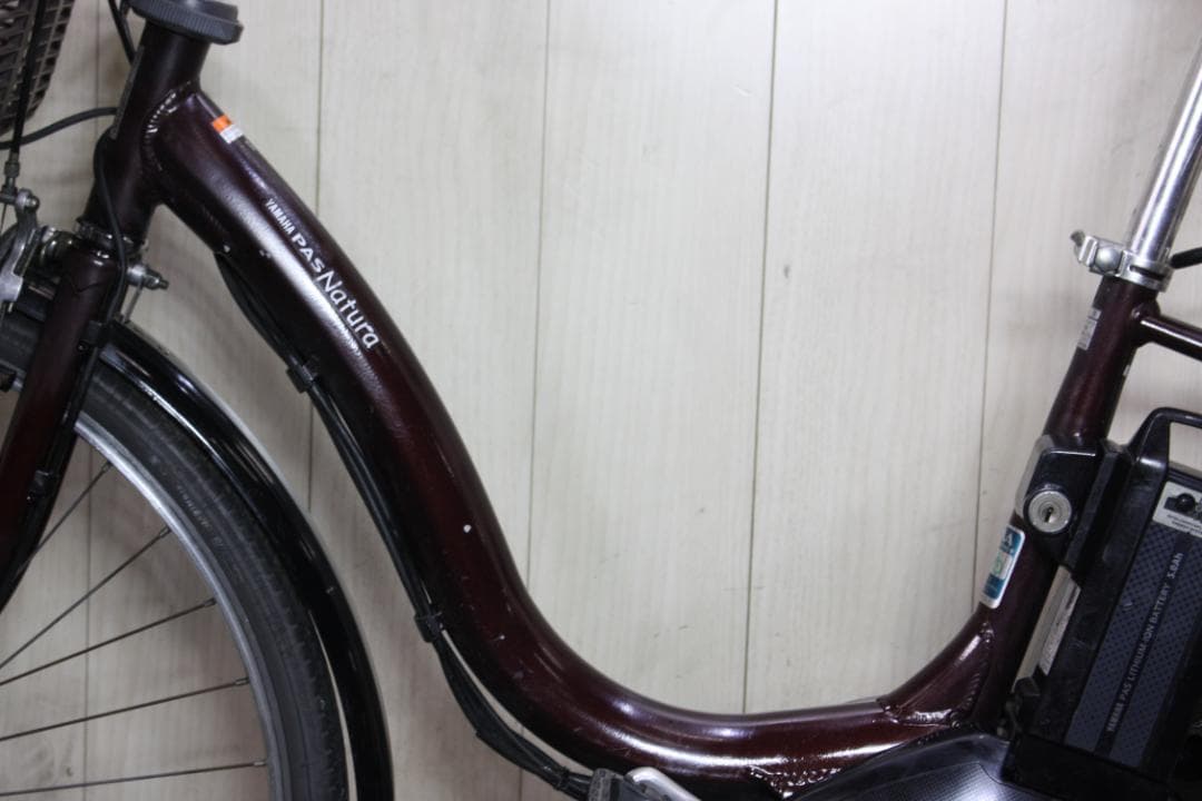 電動アシスト自転車 ダークブラウン 前カゴ付き