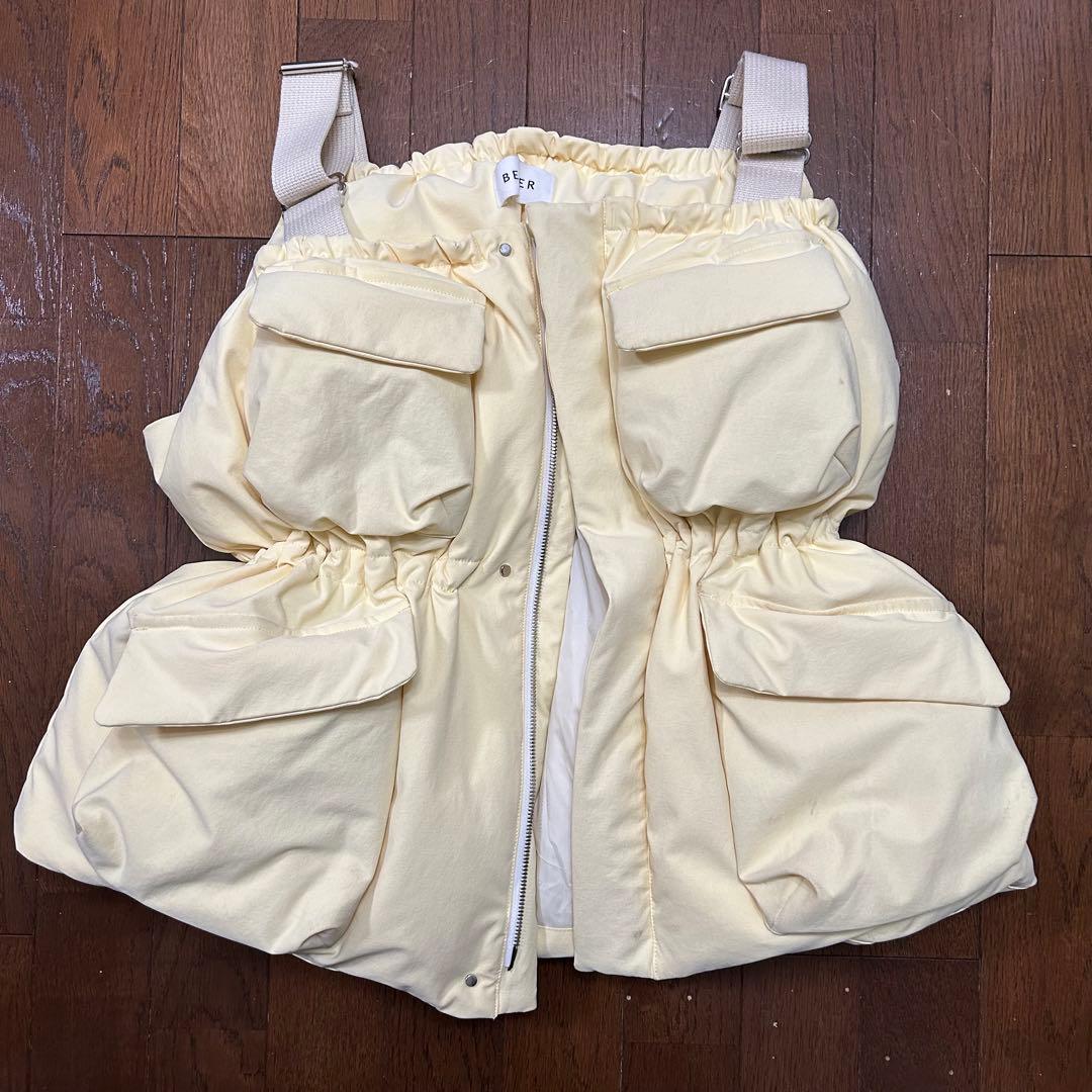 うきこ BELPER ポケットダウンベスト クリームイエロー 23AW