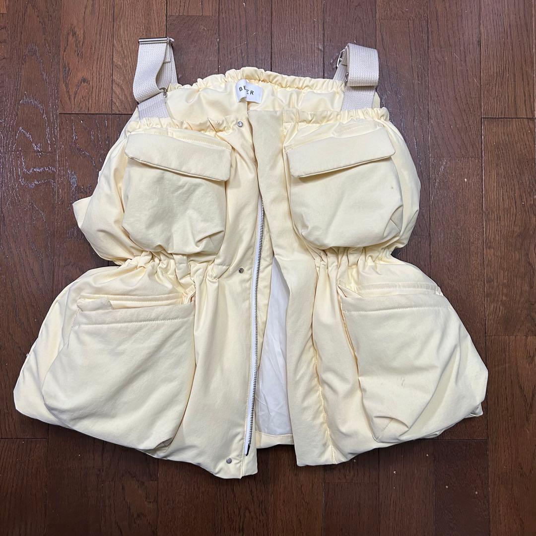 うきこ BELPER ポケットダウンベスト クリームイエロー 23AW
