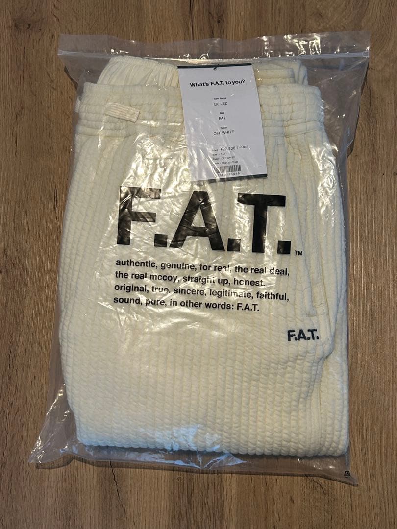 FAT QUILEZ パンツ L ホワイト　新品未使用　完売モデル