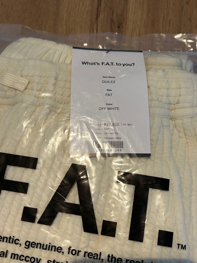 FAT QUILEZ パンツ L ホワイト　新品未使用　完売モデル