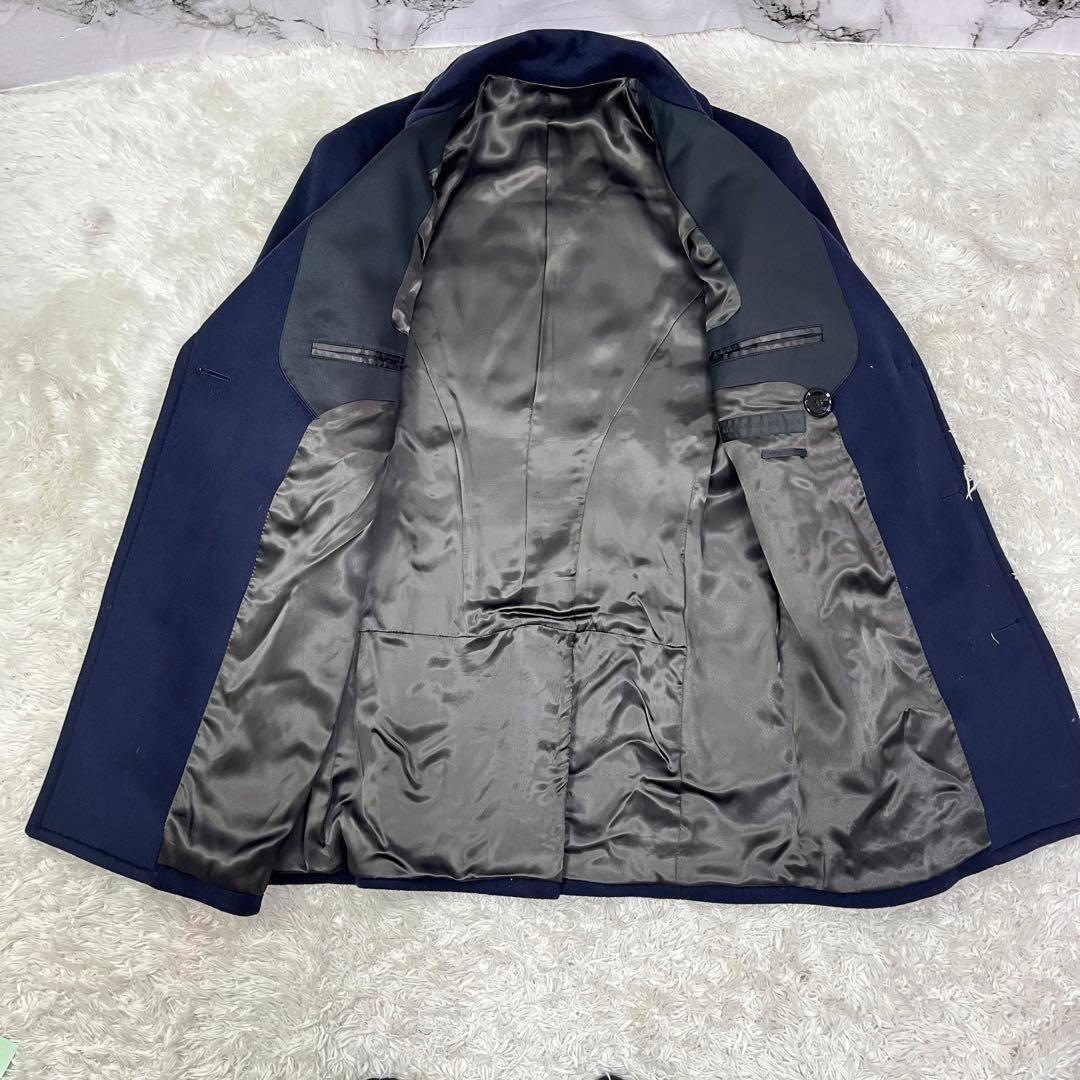 美品 アレキサンダーマックィーン カシミヤ＆シルク Pコート 切り替え 44