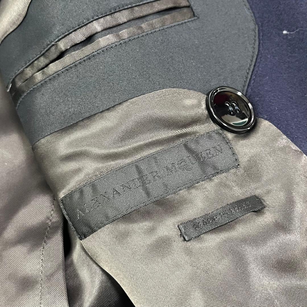 美品 アレキサンダーマックィーン カシミヤ＆シルク Pコート 切り替え 44