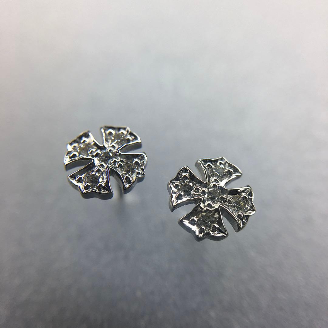 Pt900 ダイヤクロス スタッドピアス プラチナ