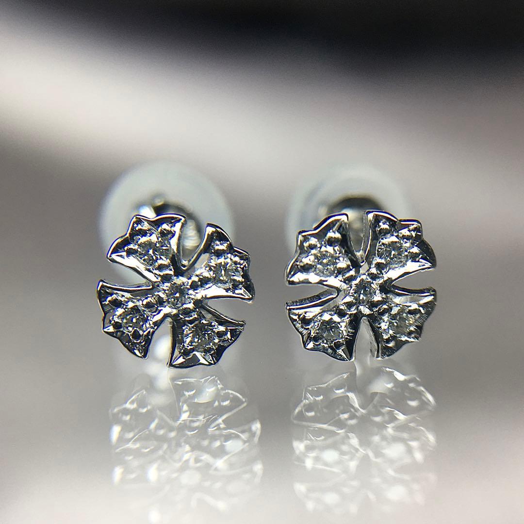 Pt900 ダイヤクロス スタッドピアス プラチナ