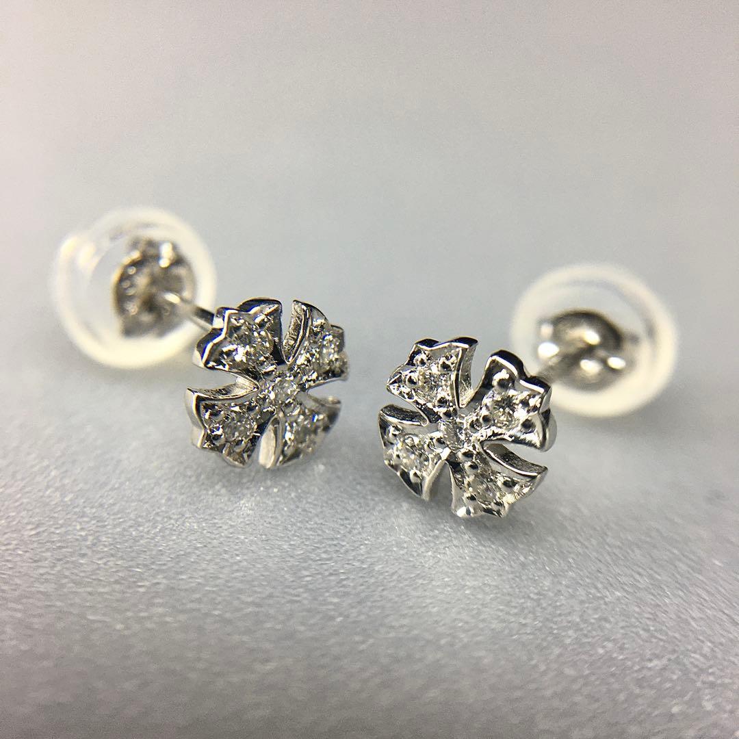 Pt900 ダイヤクロス スタッドピアス プラチナ