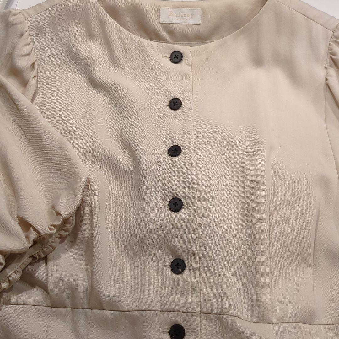 極美品 Ballsey セルロースツイル パフスリーブオールインワン 34