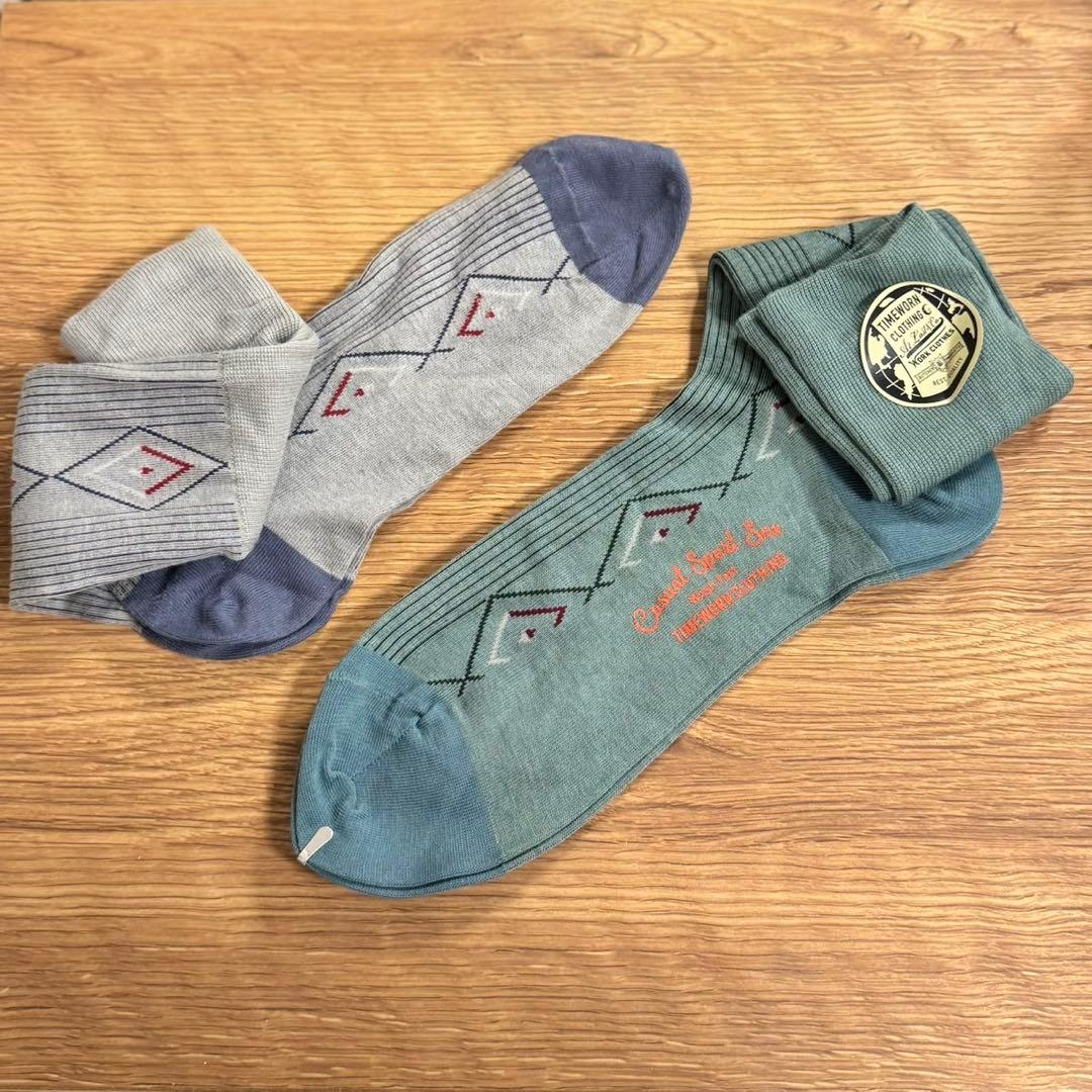 Atlast&co ソックスセット　ブルー＆グリーン