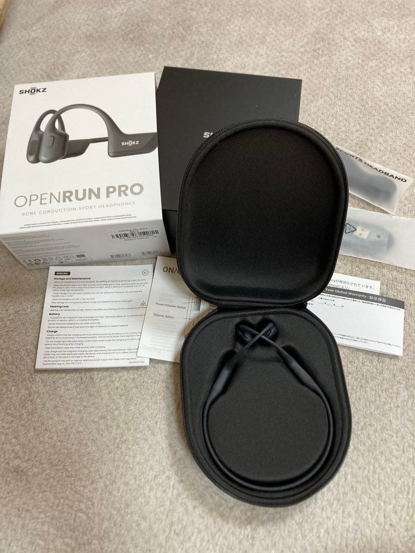 Shokz OPENRUN PRO 骨伝導イヤホン　付属品完備