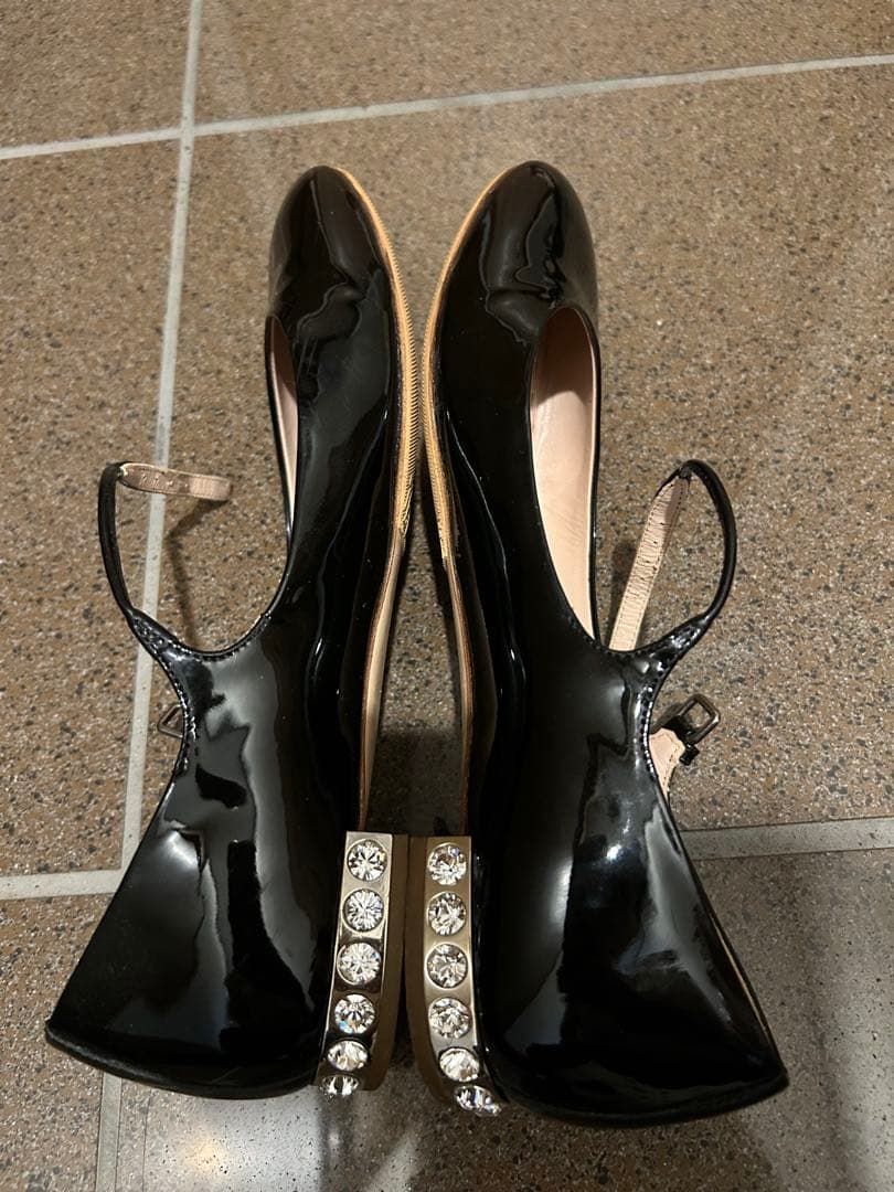 ミュウミュウ　ビジューパンプス　37