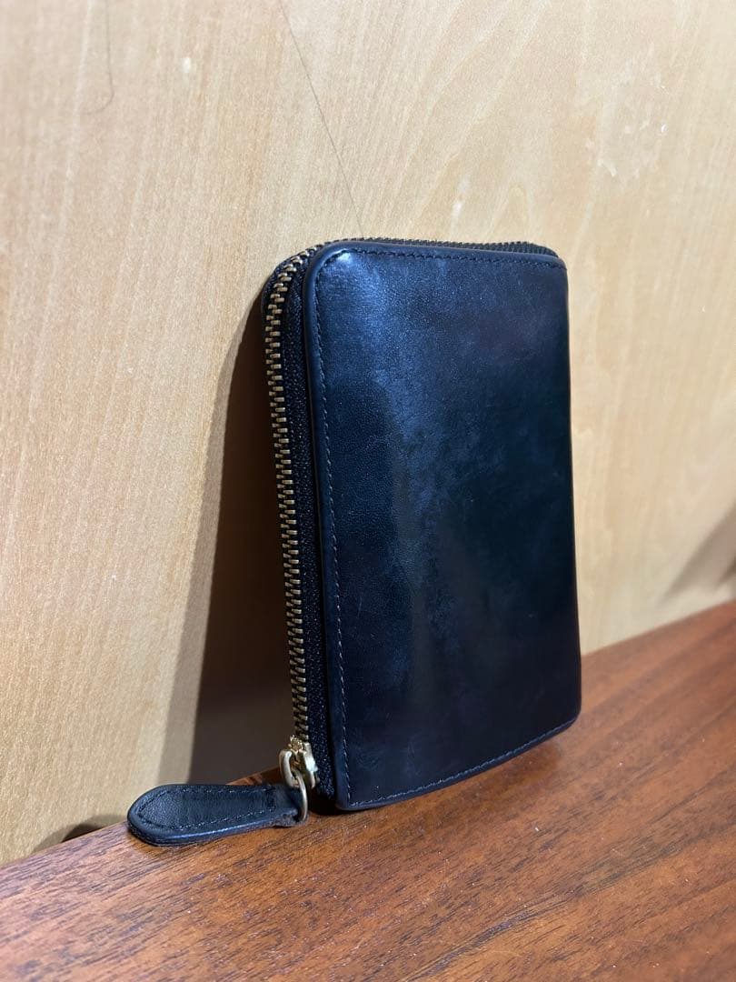 SLOW BEAMSブラック 栃木レザー 二つ折り財布