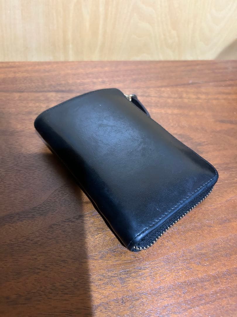 SLOW BEAMSブラック 栃木レザー 二つ折り財布