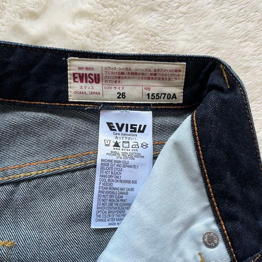 EVISU マルチポケット デニム ハーフパンツ 26 indigo