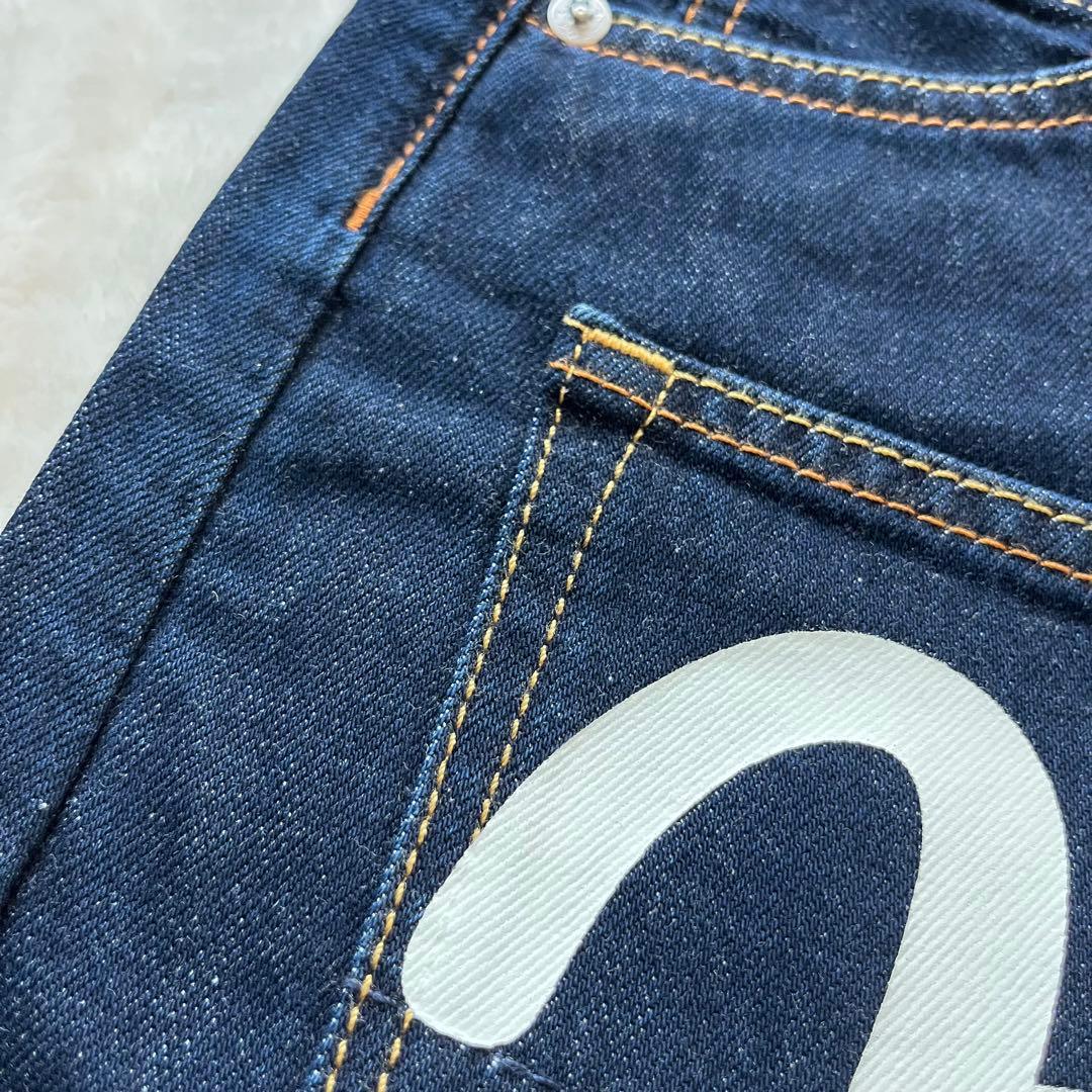 EVISU マルチポケット デニム ハーフパンツ 26 indigo