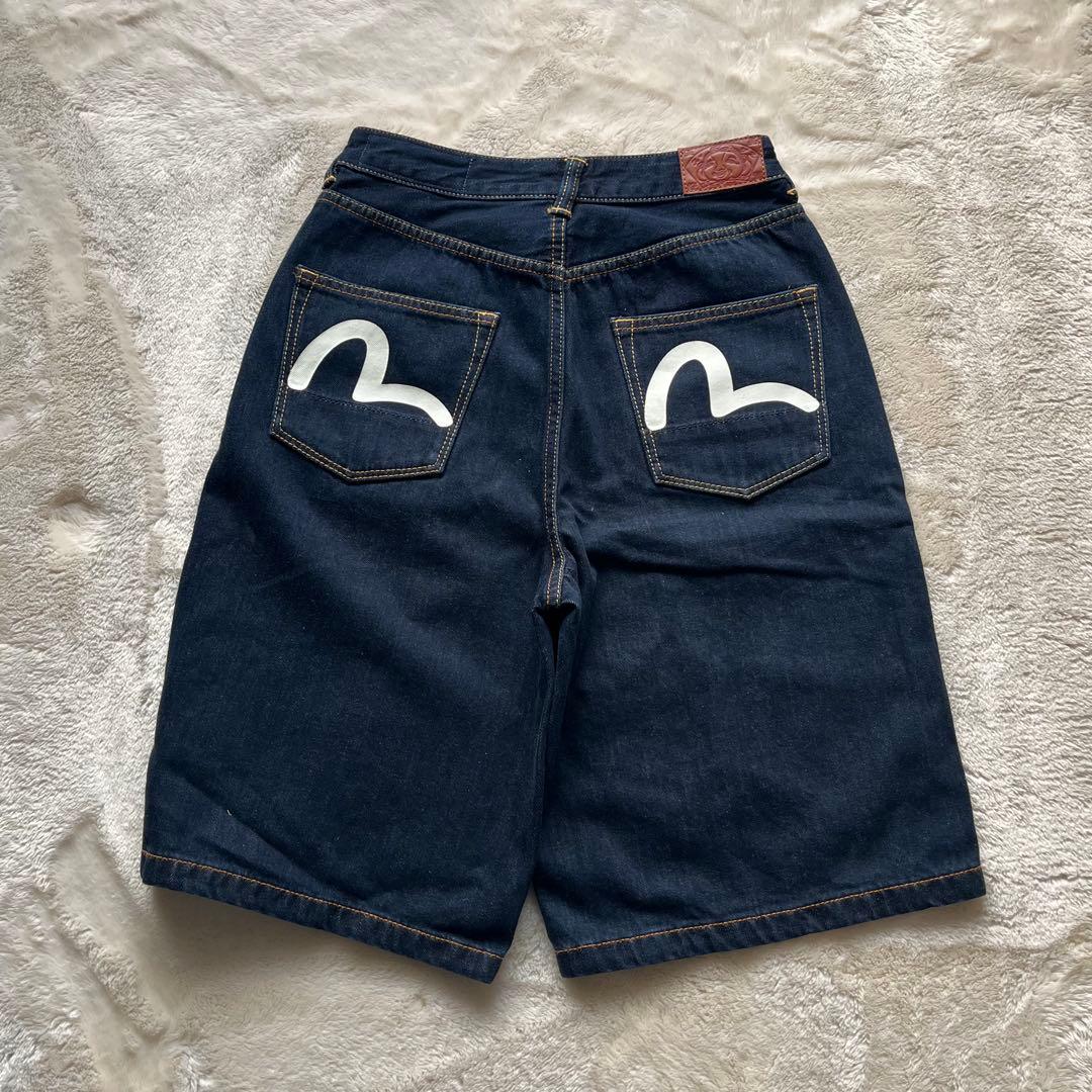 EVISU マルチポケット デニム ハーフパンツ 26 indigo