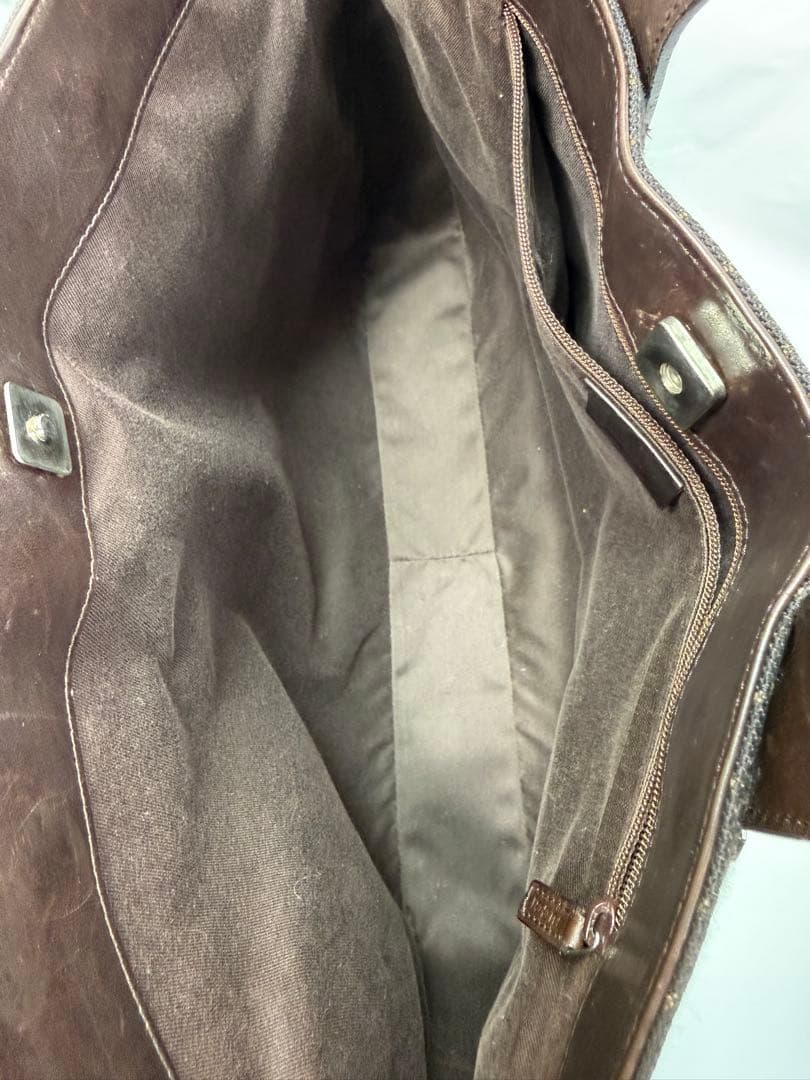 【極美品 袋付】GUCCI GGキャンバス トートバッグ ブラウンレザー正規品