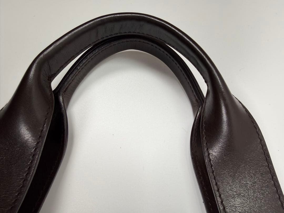 【極美品 袋付】GUCCI GGキャンバス トートバッグ ブラウンレザー正規品