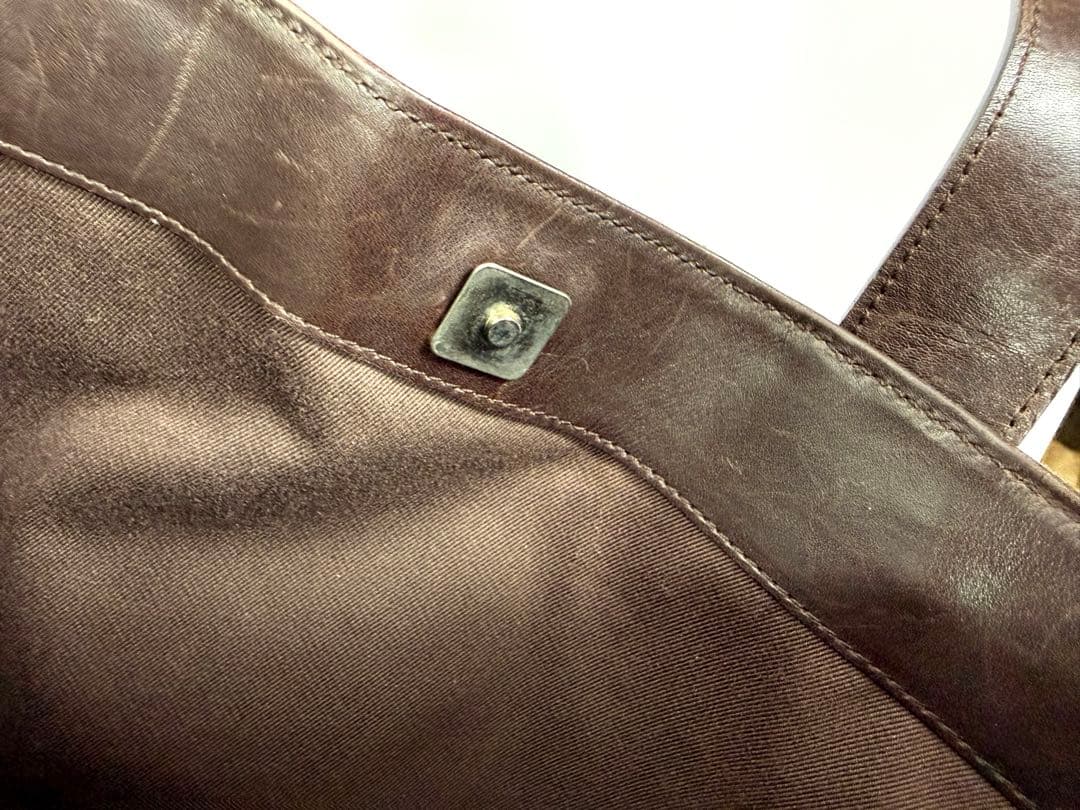 【極美品 袋付】GUCCI GGキャンバス トートバッグ ブラウンレザー正規品