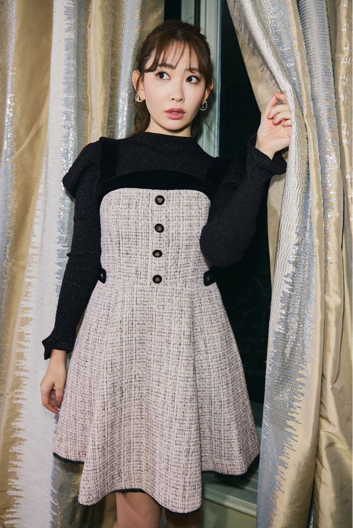 ワンピース Margaux Tweed Mini Dress Petal S