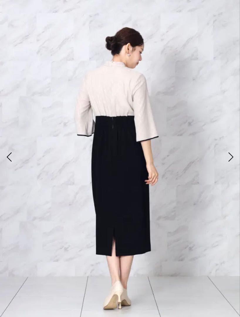 【今期新品未使用】ヤマダヤ　スカーフタイブラウスコンビワンピース　FENNEL