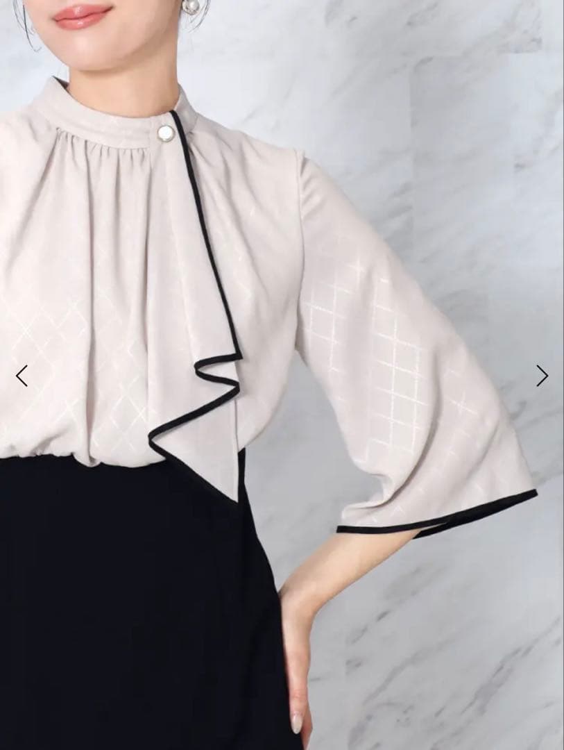 【今期新品未使用】ヤマダヤ　スカーフタイブラウスコンビワンピース　FENNEL