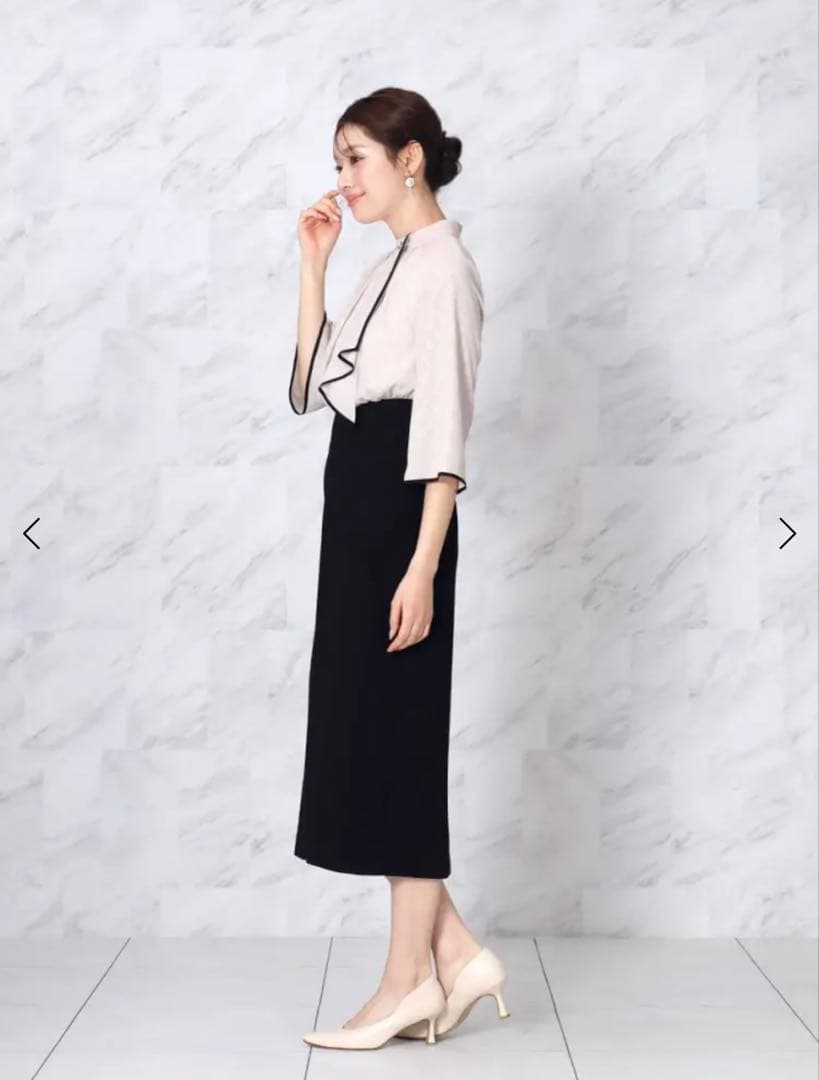 【今期新品未使用】ヤマダヤ　スカーフタイブラウスコンビワンピース　FENNEL