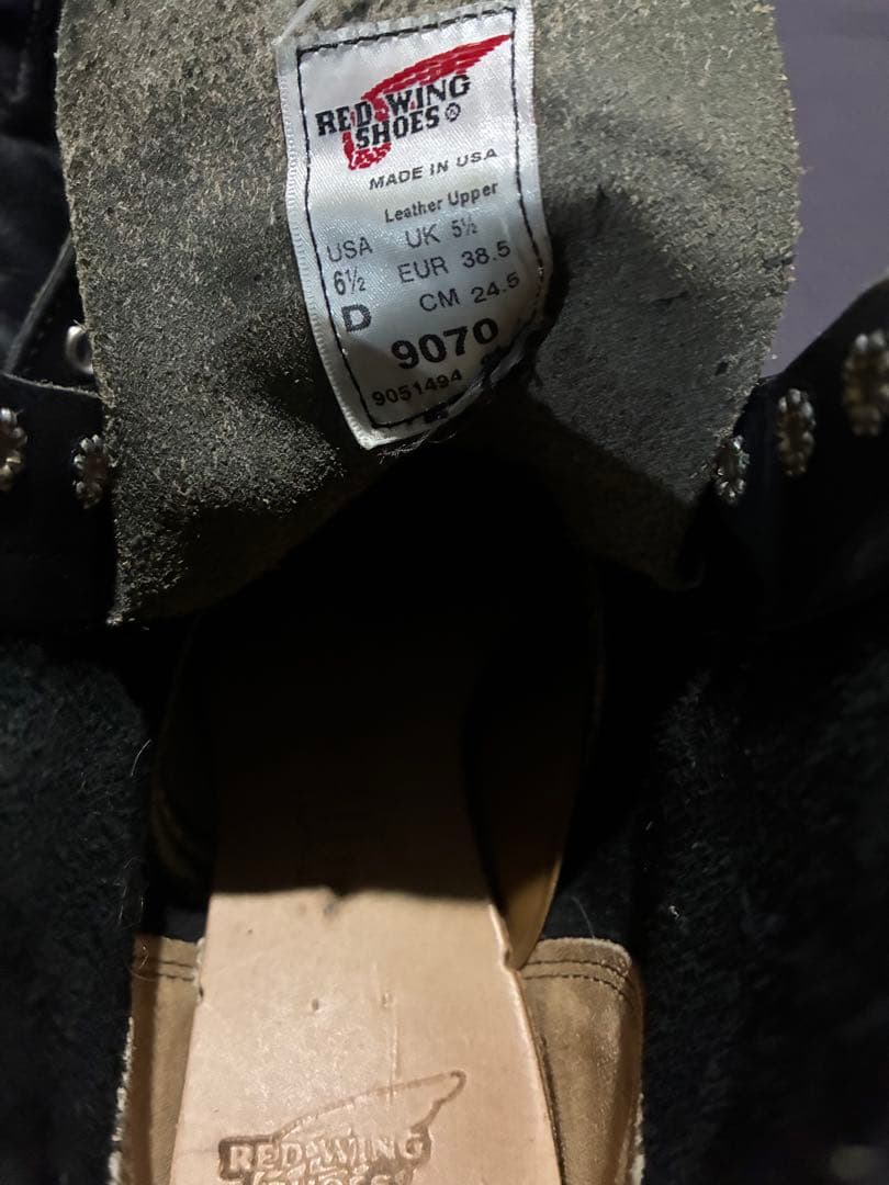 RED WING 9070 ブラックハーネス 6 1/2 D