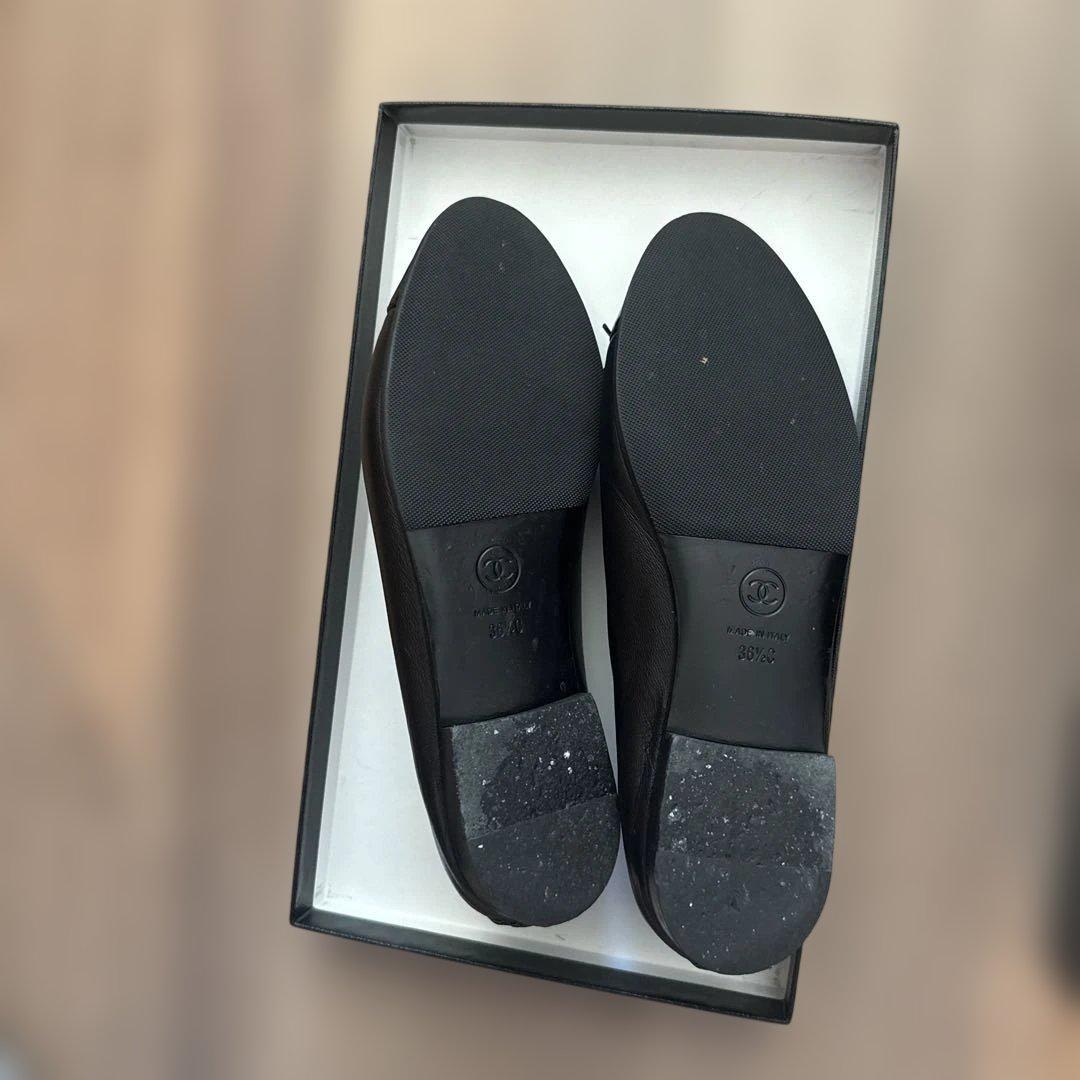 【美品】CHANEL バレエシューズ　バレリーナ 36.5 黒