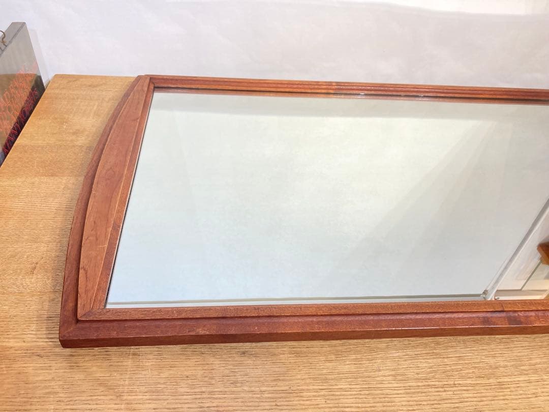 大型木製ミラー 1010×630 木枠 レトロ ビンテージ アンティーク サロン