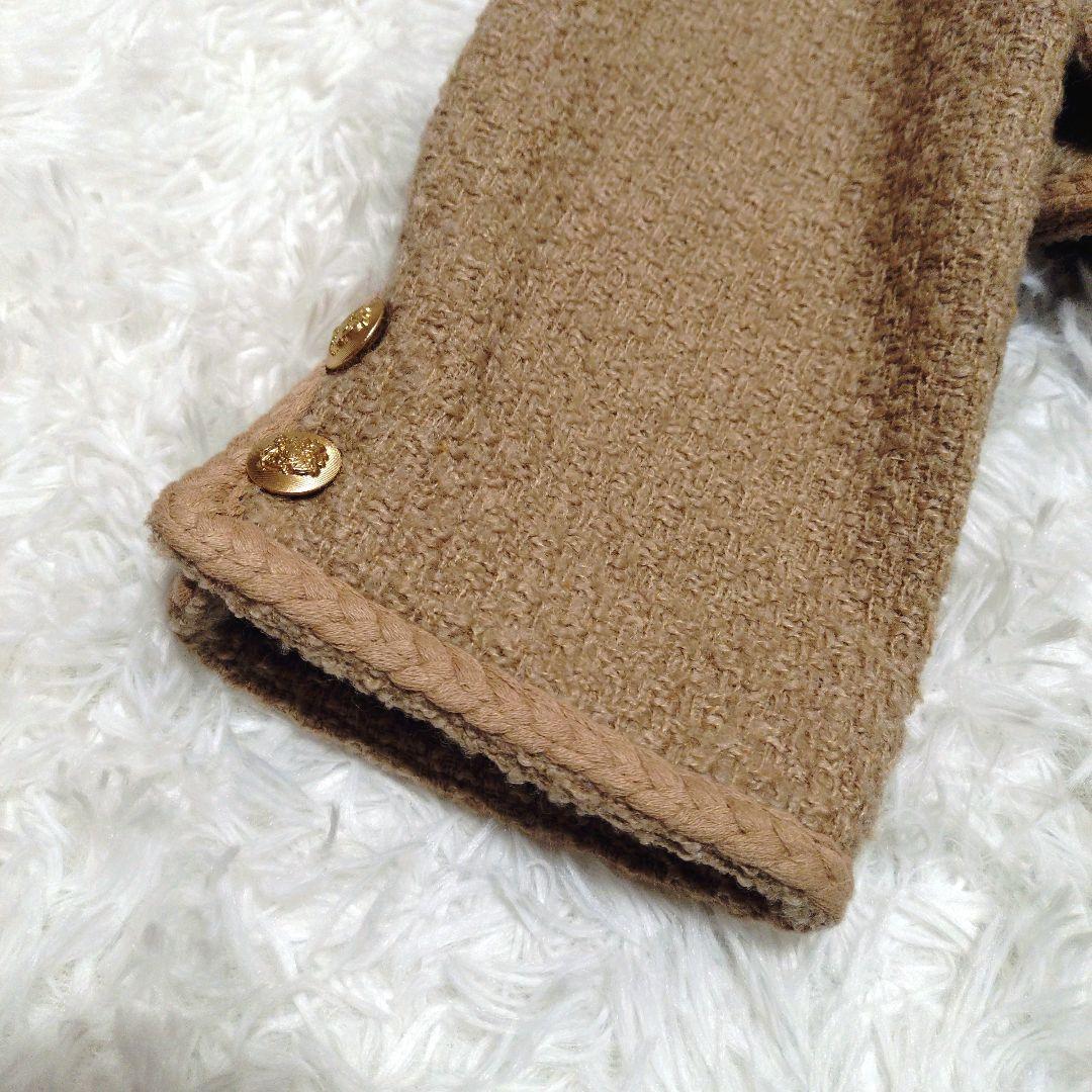 Apuweiser-riche ツイード ノーカラー 金ボタン ジャケット